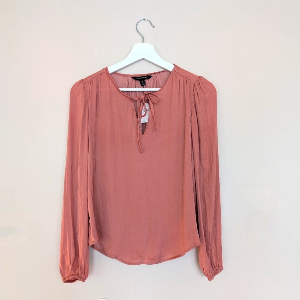 Peach Coral Satin Shirt